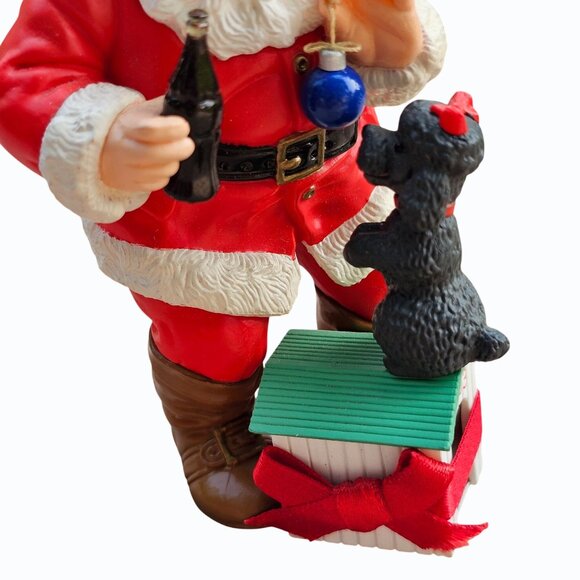 Vtg 1993 Hallmark Coca-Cola Colab Keepsake Ornament Playful Pals Santa & Poodle - Picture 5 of 11